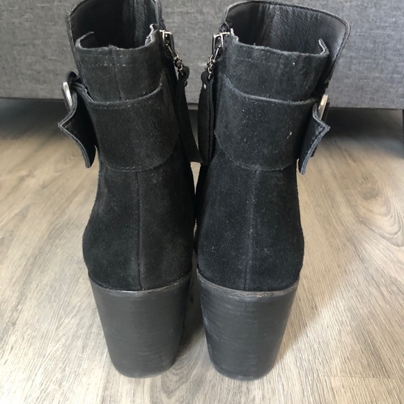 Sam Edelman Leonia Buckle Black Suede Bootie - Picture 9 of 15